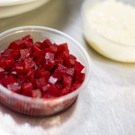 zum Liefern bereites Beeren-Dessert